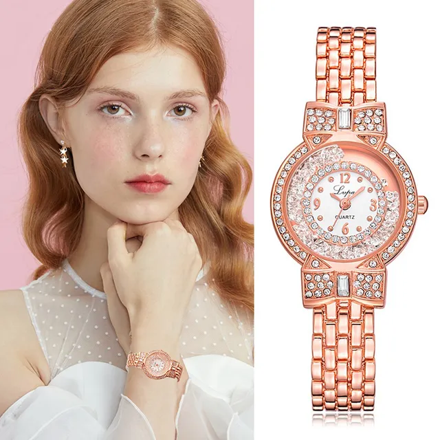 LVPAI Women Watches Ladies Fashion Luxury Bracelet Watch Rose Gold Rhinestone Qu LVPAI Women Watches Ladies Fashion Luxury Bracelet Watch Rose Gold Rhinestone Qu