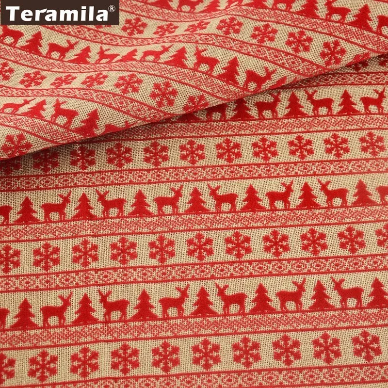 Композитная ткань Teramila 50 см x 145 печатная красная Рождественская серия тканевые