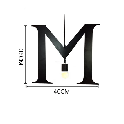 Винтажный простой буквенный подвесной светильник с новыми буквами для дома светильник ing Ретро лампа креативный светильник ing украшение спальни Лофт светильник - Цвет корпуса: M