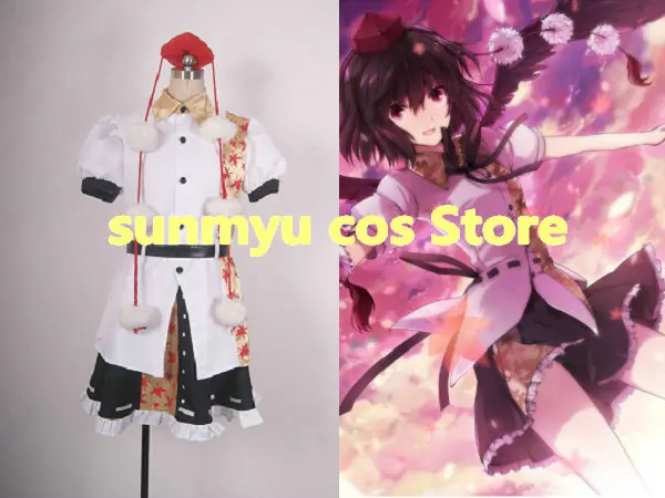 TouHou Project Syameimaru Aya maple leaf printting Fuujinroku Cosplay Costume Size customizable Halloween | Тематическая одежда и