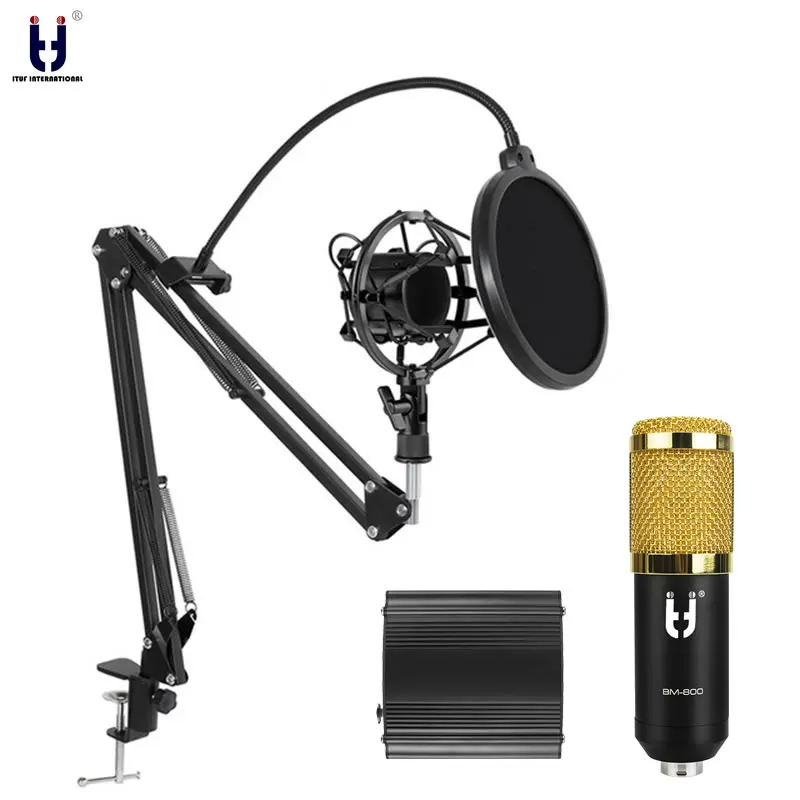 

Ituf BM-800 Professional Studio Condenser Mic & FM-35 Adjustable Recording Mic Suspension Arm Stand with Shock Mount KIT BM 800