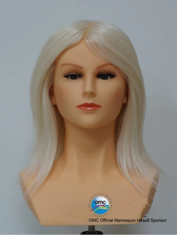 Hairdressing Training Heads 100 Human Hair 12" Mannequin Head With
