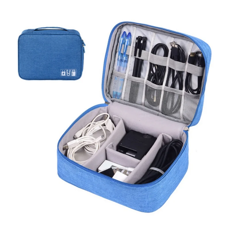 

Travel Waterproof Data Cable USB Storage Bag Nylon Multi-function Digital Package Home Storage Organization Luggage Organizer