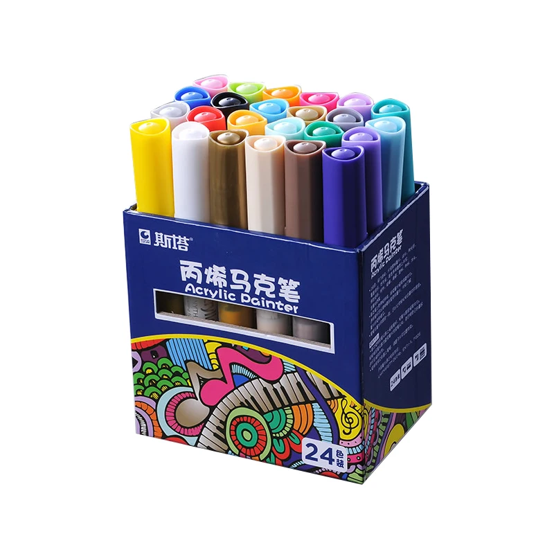 12/24 шт. STA 1000 акриловое волокно маркер для белой доски рисованной Цвет кисть маркер для граффити