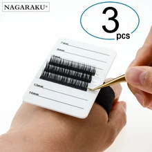 NAGARAKU ресницы для макияжа, 3 шт./партия, 8 линий, подставка-держатель для ресниц, Резиновая лента, помеченная на левой части цикла, инструменты для макияжа