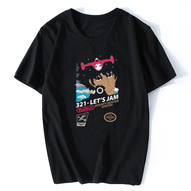

Cowboy Bebop 321 Let's Jam Men T-shirt Harajuku Streetwear Cotton Camisetas Hombre Men Japan Anime Funny Cool T Shirt