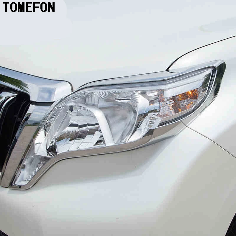 Для Toyota Land Cruiser Prado FJ150 FJ 150 2014 2015 2016 2017 ABS хромированные для передних фар лампа