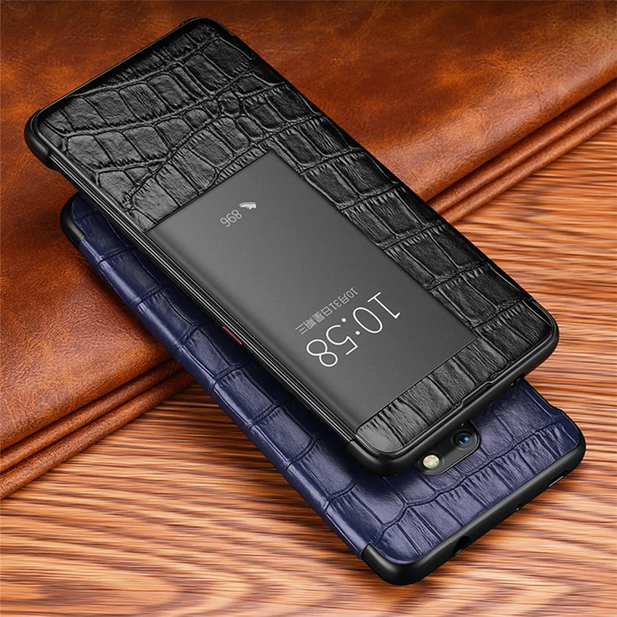 Умный флип чехол из натуральной кожи P30pro для Huawei Mate 20 10 P20 Pro P30 Etui с сенсорным
