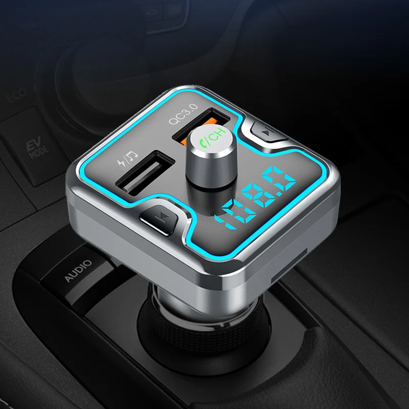 

CDEN car MP3 music player Bluetooth 5.0 receiver U disk music fm transmitter QC3.0 fast USB car charger car breathing light