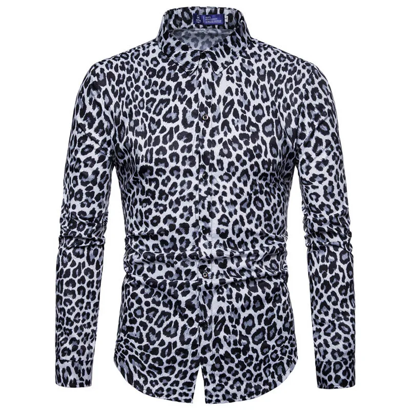 leopard shirts men black