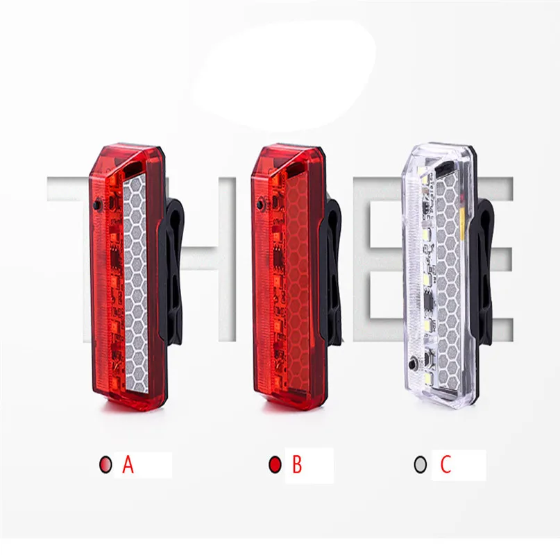 5 LED USB Rechargeable Bike Tail Light Bicycle Safety Cycling Warning Rear Lamp