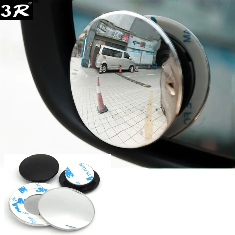 

1 pair 360 Degree frameless ultrathin Wide Angle Round Convex Blind Spot mirror for parking Rear view mirror high quality