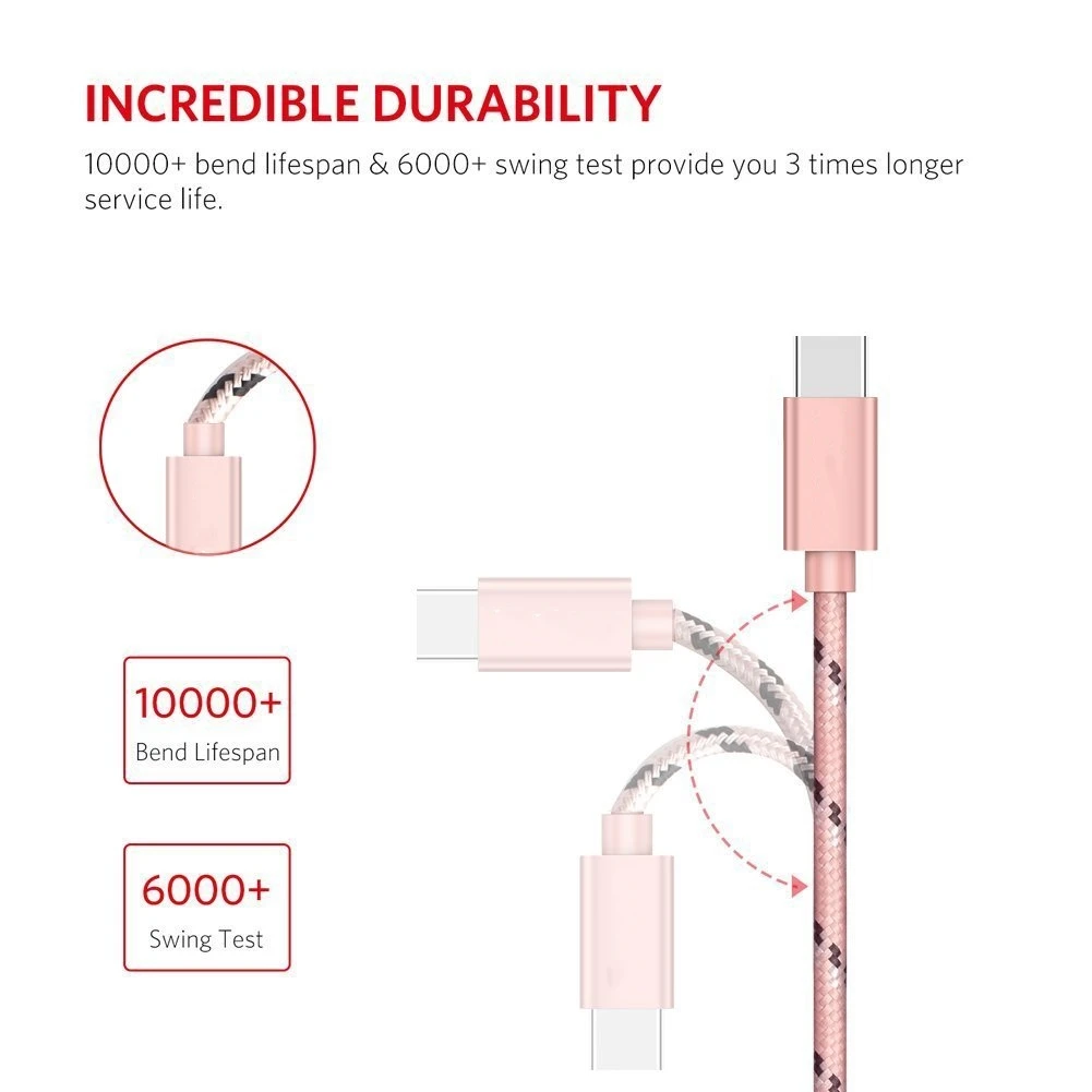 1 M 2 3M usb кабель с Тип круглый для зарядки нейлоновая нить C huawei P20 lite mate 20 pro nova 3 3i LeTV