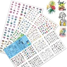 12 шт./компл. слайдер для ногтей Переводные Водные Наклейки черные геометрические буквы наклейка для ногтей черная буква водная ползунок Сексуальная Девушка Лето