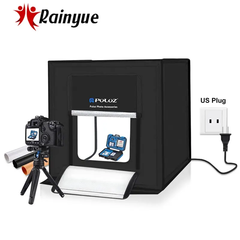 

PULUZ 60*60cm Light Box Portable Photo Studio Mini Softbox 60W White Light Photo Lighting Studio Shooting Tent Box Kit PU5060