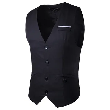 

Customized classic men's suit vest pocket button decoration men's vest business gentleman slim suit vest