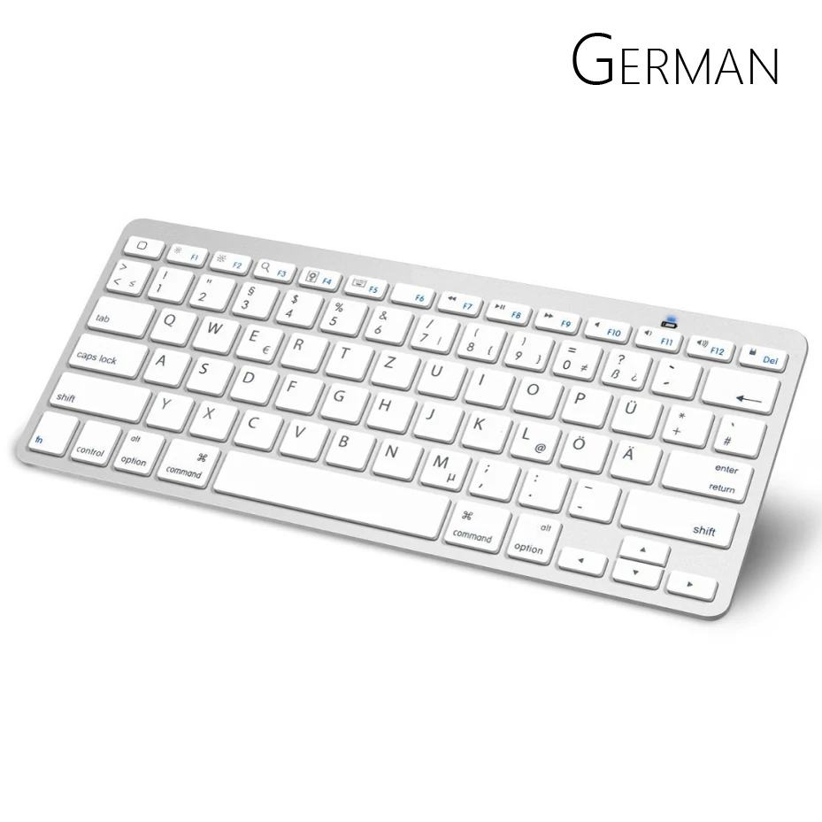 German Arabic Bluetooth Keyboard with QWERTZ Layout Wireless Keyboard for Apple iPad iPhone Samsung Ordinateur Portable