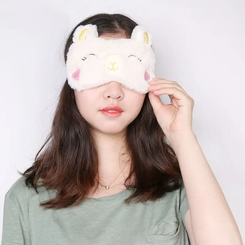 

2pcs/set Cute Plush Animal Eye Cover Sleep Mask Eyepatch Folivora Alpaca Flash sheep Cartoon Nap Eye Shade Plush Toys Gifts