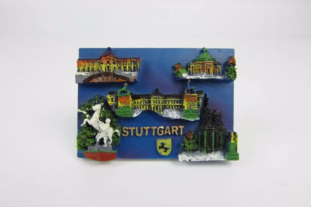 Stuttgart Schwaben Germany,2D Holz Magnet,Souvenir Deutschland,neu 