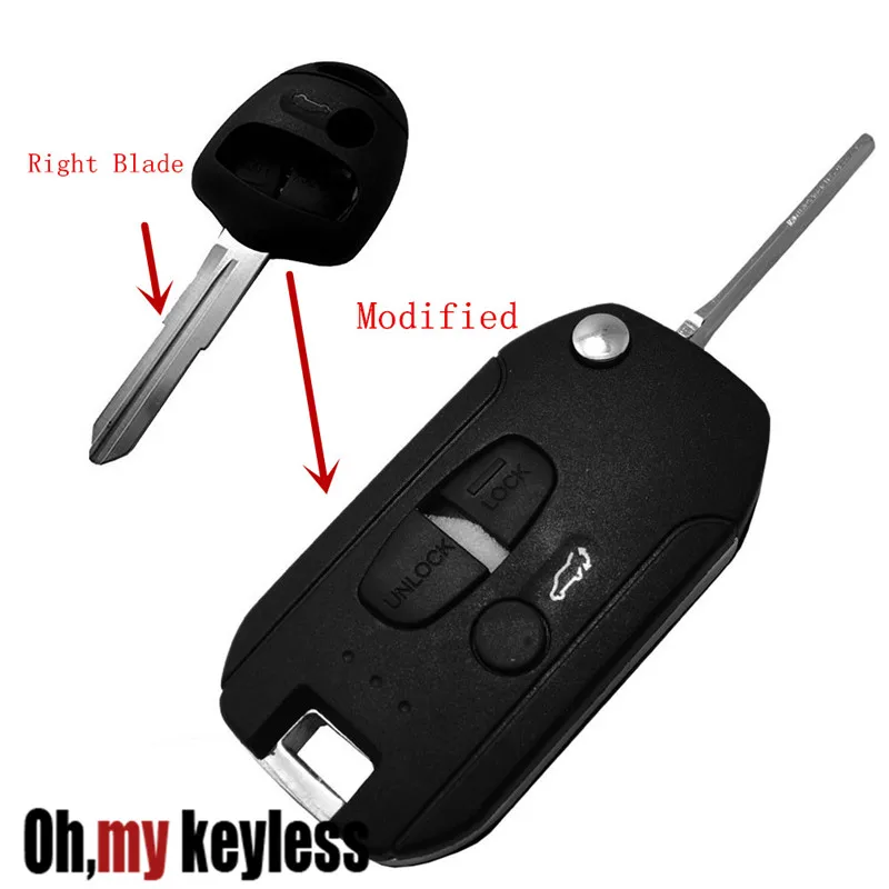 Folding keys for mitsubishi flip key shell 3 button flip