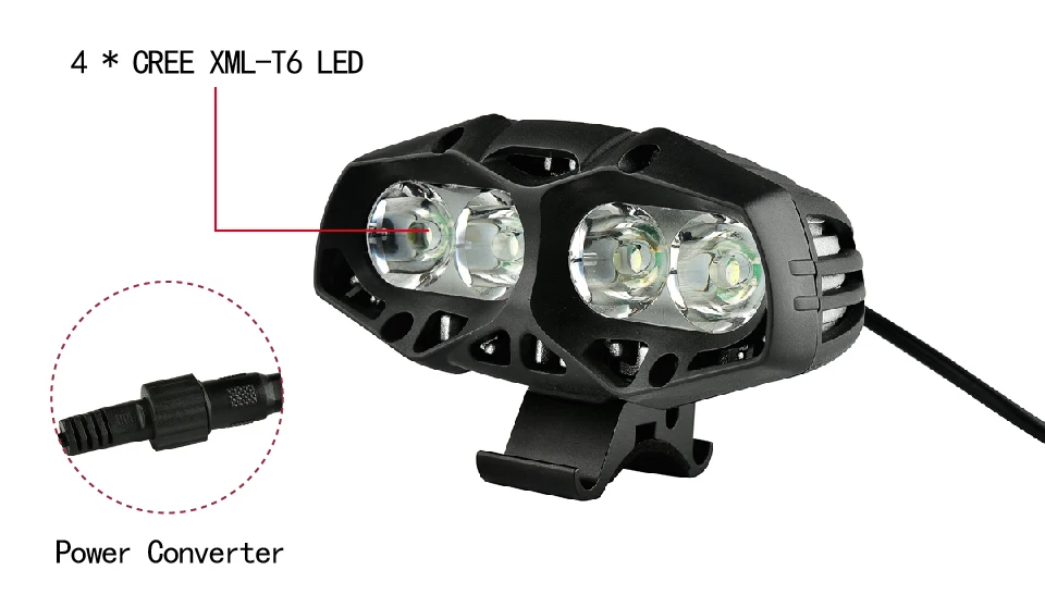 5000лм 4 X CREE XM-L T6 светодиодный USB водонепроницаемый светильник для велосипеда велосипед MTB велосипедный светильник передний головной светильник и велосипедный светильник встроенный аккумулятор