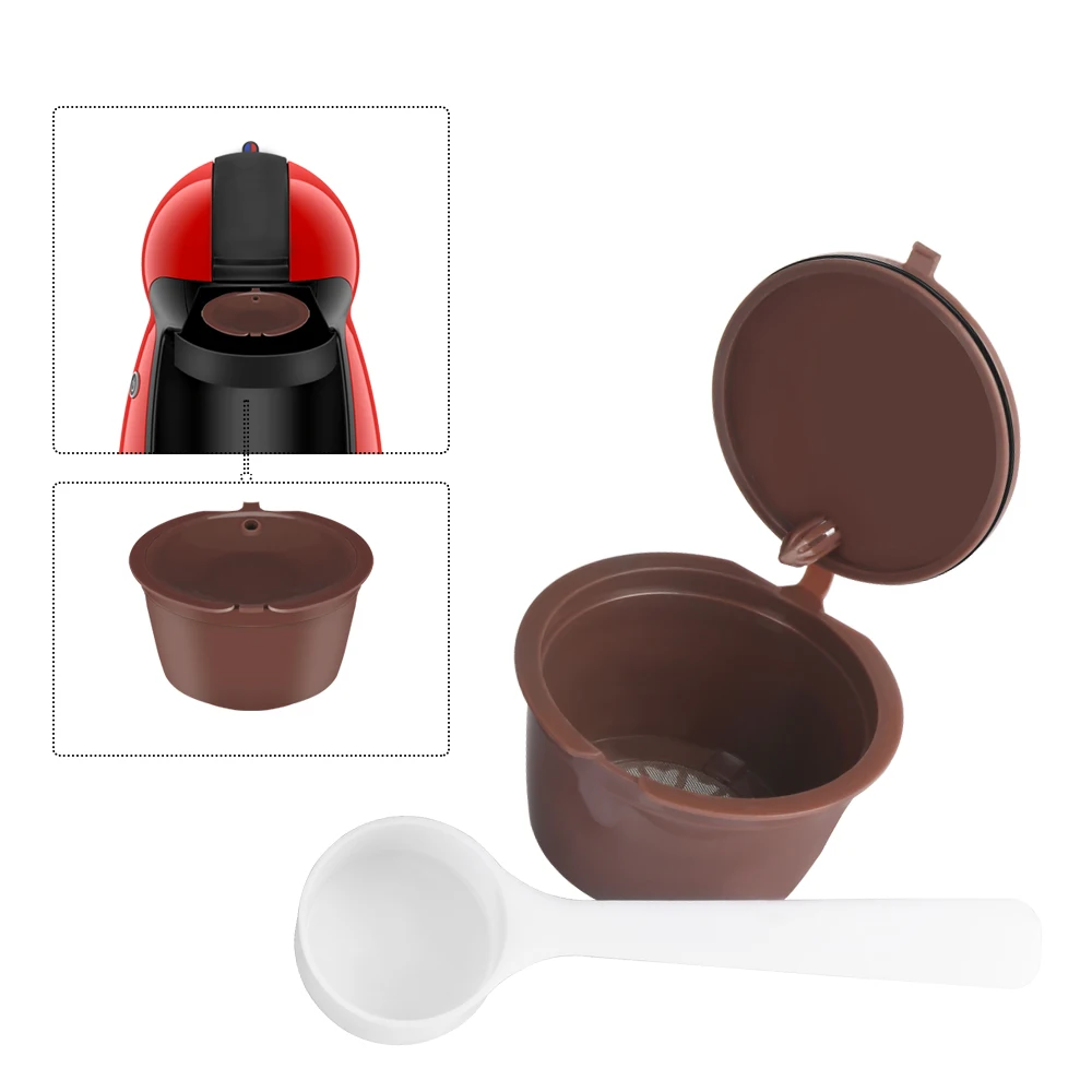 ABEDOE 1 шт. многоразовые капсулы Dolce Gusto с ложкой кофейные для Nescafe Genio маленький