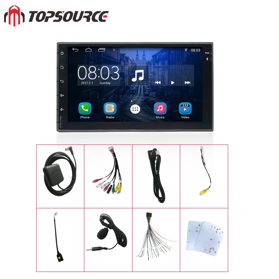 Excellent TOPSOURCE 7023 Universal 7 inch 2din  2 din Car Radio gps Anroid Autoradi0 player with rds bluetooth  For VW NISSAN TOYOTA HONDA 5