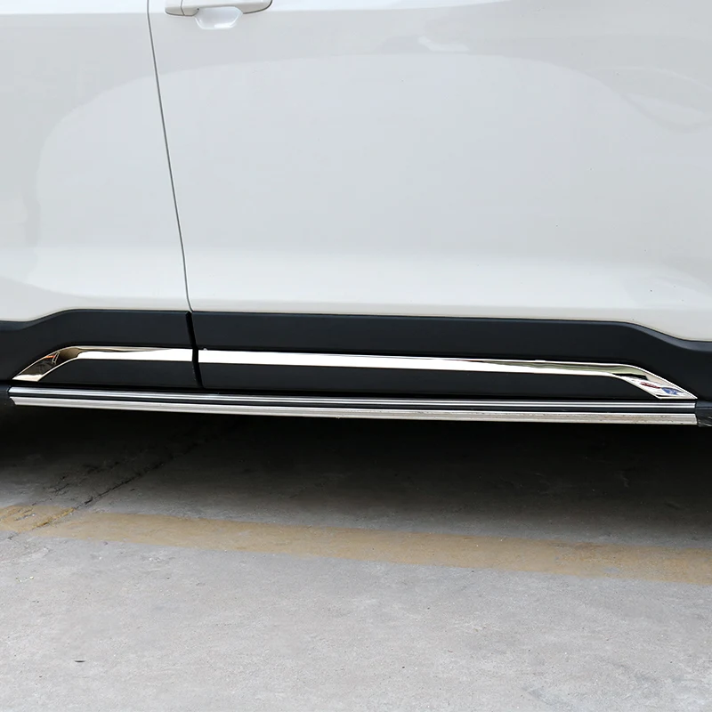 QHCP Автомобильная Боковая дверь обшивка корпуса из нержавеющей стали полосы рамка наклейки стример литье 4 шт. для Subaru Forester автомобильные аксессуары