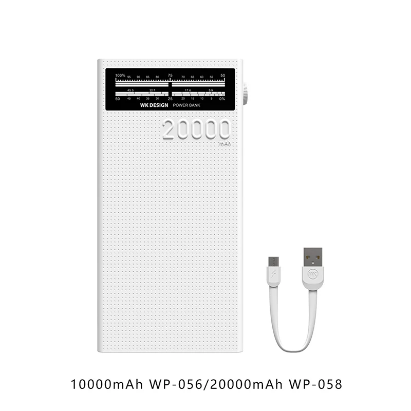 Remax WK power Bank 20000 мАч Внешнее зарядное устройство с четырьмя USB ЖК-фонарик Портативный повербанк для мобильных телефонов iphone