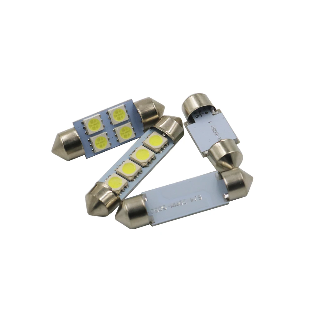 YSY 50 шт. Festoon 5050 4SMD 31/36/39/41 мм Автомобильный светодиодный авто свет 12В Белый festoon C5W