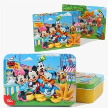 100 шт./компл. деревянные головоломки с железный ящик мультфильм 3D деревянные головоломки деревянные игрушки для детей раннего развивающие игрушки Действие