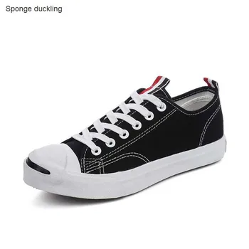 

black white canvas shoes for Children boys girls high quality fashion sneakers casual adult lover sport shoes lace up size 35-40