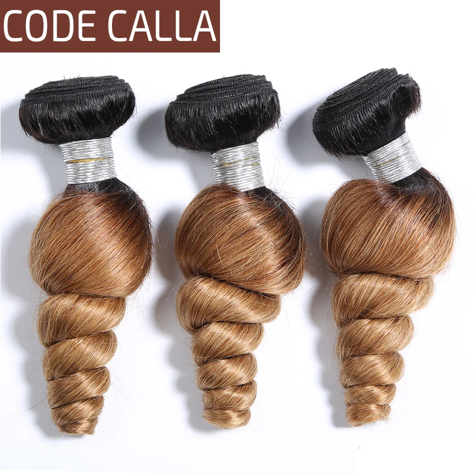 

Code Calla Malaysian Loose Wave Bundles 100% Unprocessed Raw Virgin Human Hair Extensions Weave T1B Brown Blonde Ombre Color