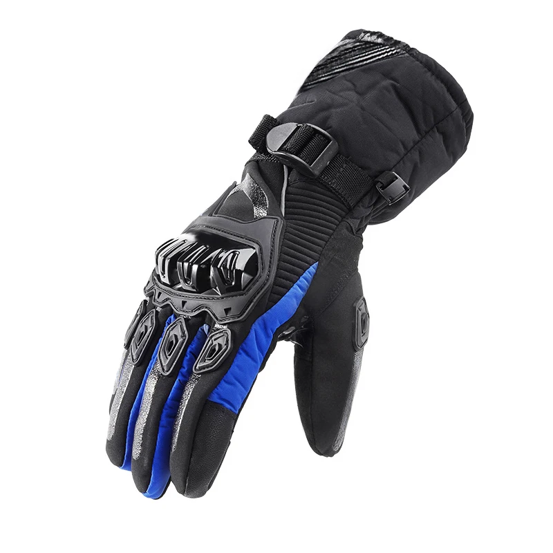 ATcomm 1 шт. мотоциклетные теплые перчатки водонепроницаемые Moto Guantes Luva Motociclista мотоцикл Eldiven ветрозащитный Handschoenen - Цвет: Синий