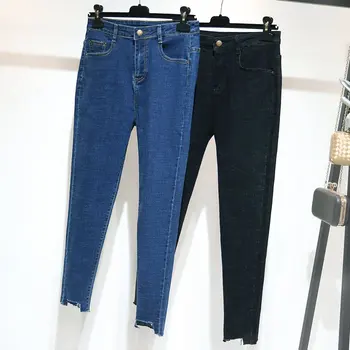 

Plus Size 5XL Skinny Jeans Woman Spring Summer Stretch High Waist Jeans Femme Denim Pencil Pants Women Casual Black Jeans C5323