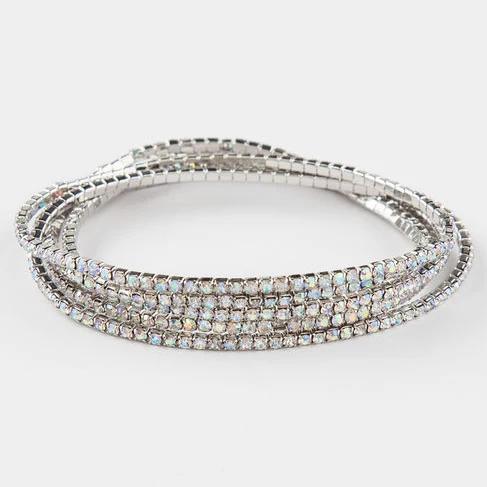 Классический элегантный ювелирный браслет из кристаллов и камня, растягивающийся браслет из лазурита, эластичные великолепные стразы, Набор браслетов