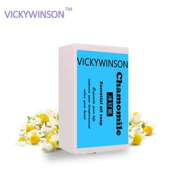 VICKYWINSON Natural Chamomile essential oil soap bath chamomile handmade soap handmade soap Shrink pores Cold XZ11 VICKYWINSON Natural Chamomile essential oil soap bath chamomile handmade soap handmade soap Shrink pores Cold XZ11