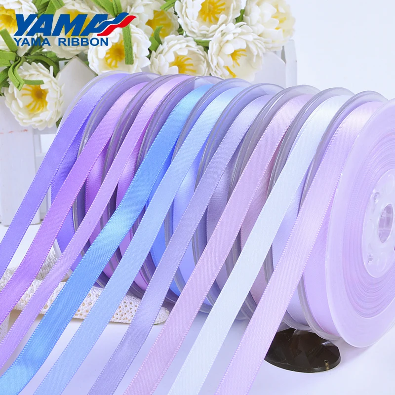 

YAMA 5mm 300yards/lot Single Face Satin Ribbon Purple for Party Wedding Decoration Handmade Rose Flowers Crafts Gifts