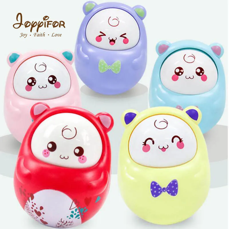 Joyyifor 0-12 Months Baby Rattles Nodding Cartoon Tumbler Doll Bell Music Roly-poly Learning Toys Gifts Brinquedos Para Bebe