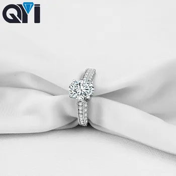

QYI 925 Sterling Silver 2ct Oval cut Luxury Rings Women Engagement Jewelry Sona Simulated Diamond Wedding Rings Gift