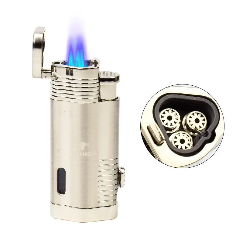 COHIBA прикуриватель для сигарет с прямой зарядкой 3 факела реактивная зажигалка газовая зажигалка с пробивкой-без газового топлива