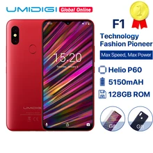  font b UMIDIGI b font F1 6 3 Waterdrop FHD Helio P60 AI smartphone Android