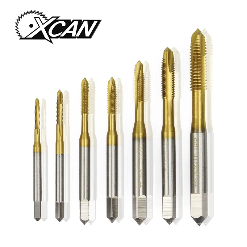 

XCAN 1pc M2/M2.5/M3/M3.5/M4/M5/M6 Titanium Coated Hand Tap HSS Metric Straight Flute Thread Screw Tap