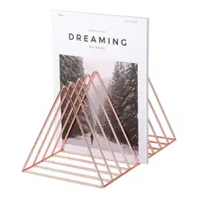 Простой железный художественный Настольный треугольный стеллаж для хранения для домашнего офиса