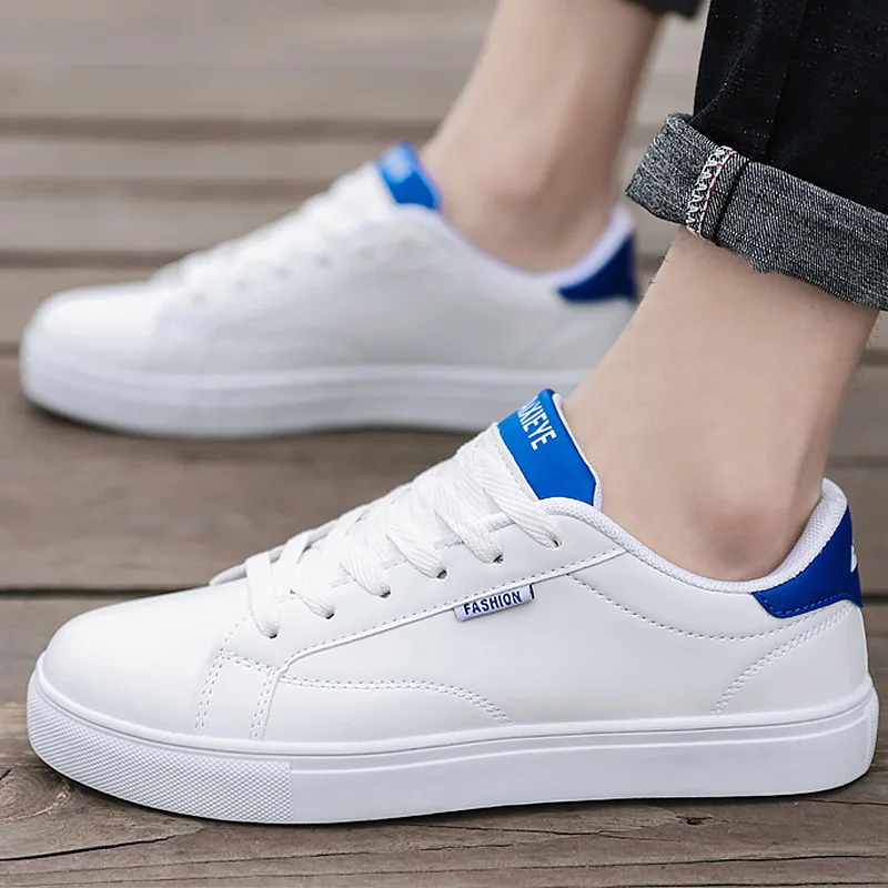 Men vulcanized shoes white sneakers men flats sport shoes 2019 autumn leisure comfort Korean version