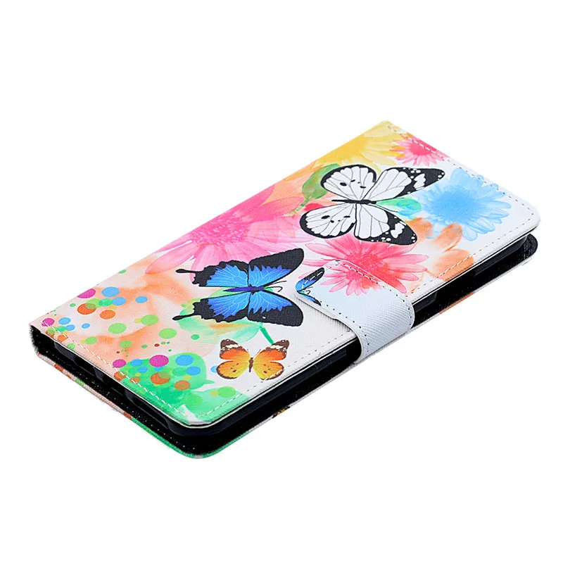 PDGB окрашенный кожаный чехол-кошелек для huawei P30 P20 Pro P10 P8 Lite mate 10 20 цветов цветок бабочка чехол с картинкой из сериала Teen Wolf флип-чехол - Цвет: 006CB