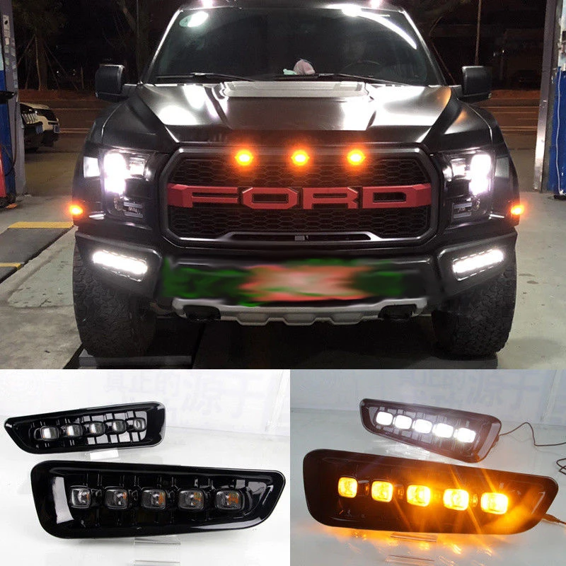

LED DRL Daytime Running Lights and Turn signal For Ford F150 Raptor 2016 2017 2018