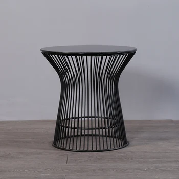 

Free shipping u-best Creative design europe round shaped metal wire style coffee table with high quality