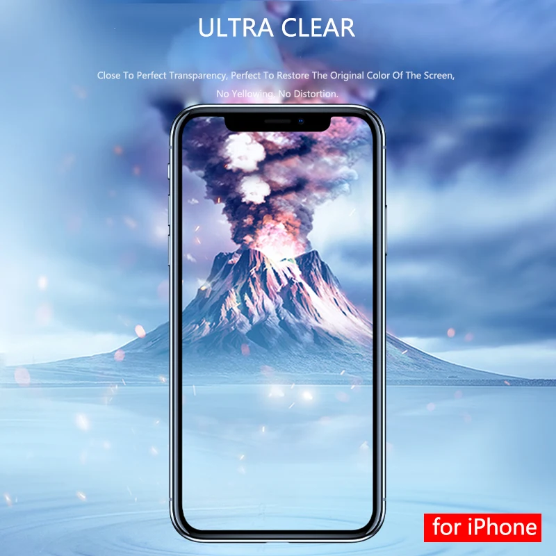 9D закаленное стекло для Apple IPhone 8, 7, 6, 6S Plus, X, XS, XR, 11 Pro MAX Glas, защита экрана, черный, белый цвет, с боковой шириной