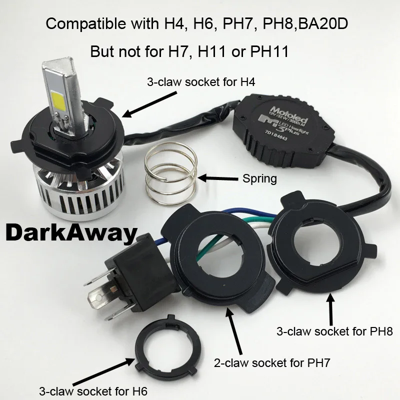 Motorcycle LED Headlight LH-M3PH4-8